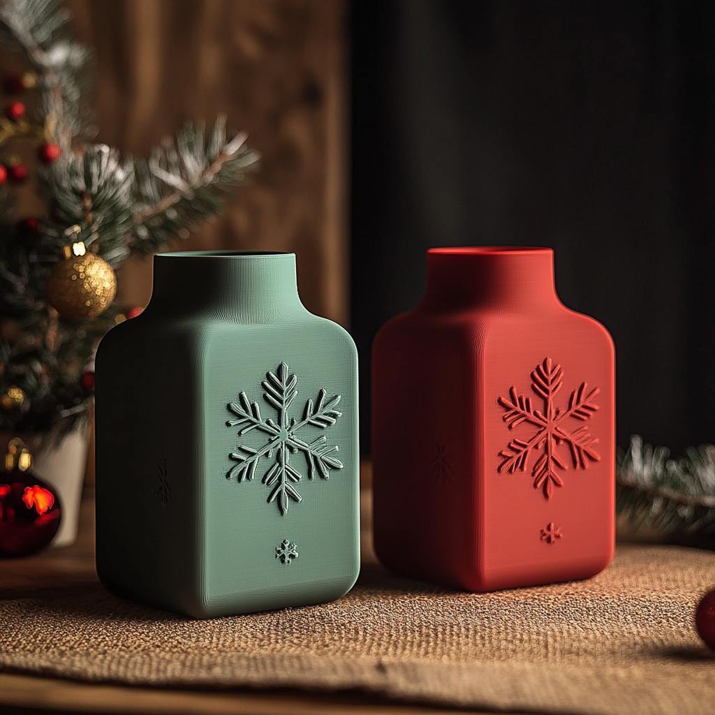 Snowflake Vase for Christmas Decor 3d model