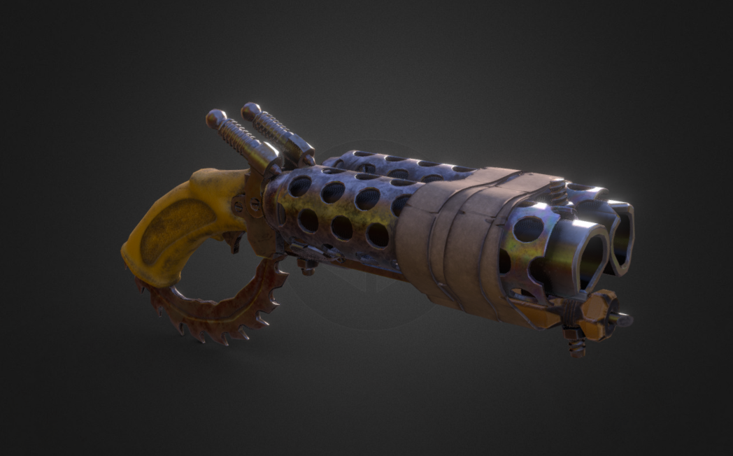 double-barrel 3d model