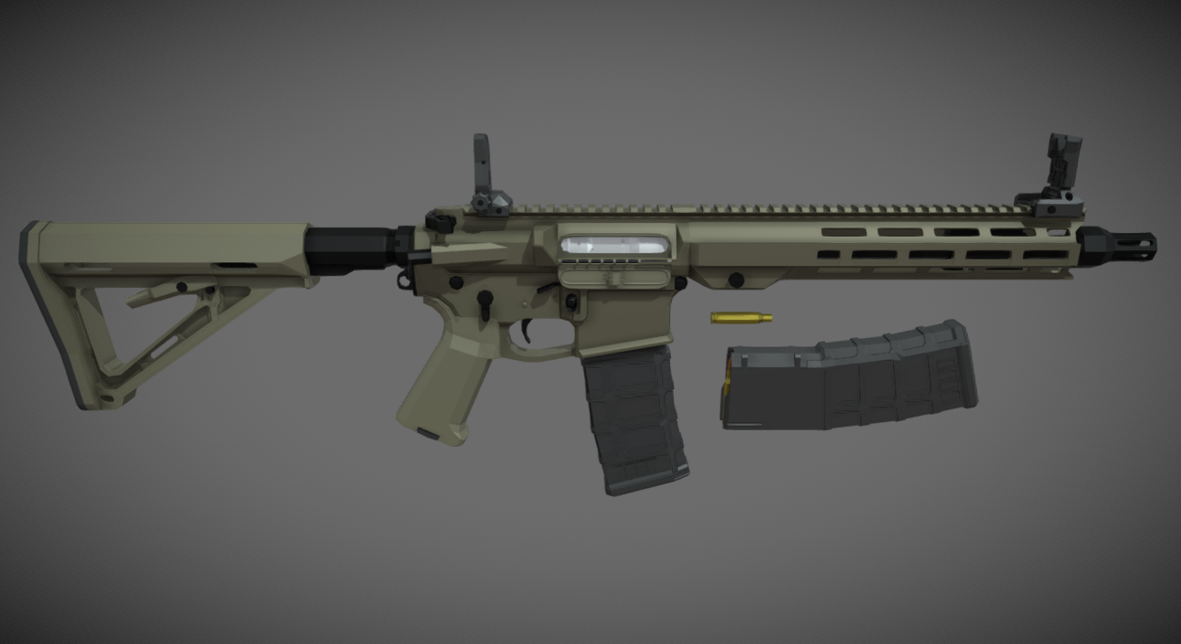 low-poly Sako M23 5.56mm 3d model