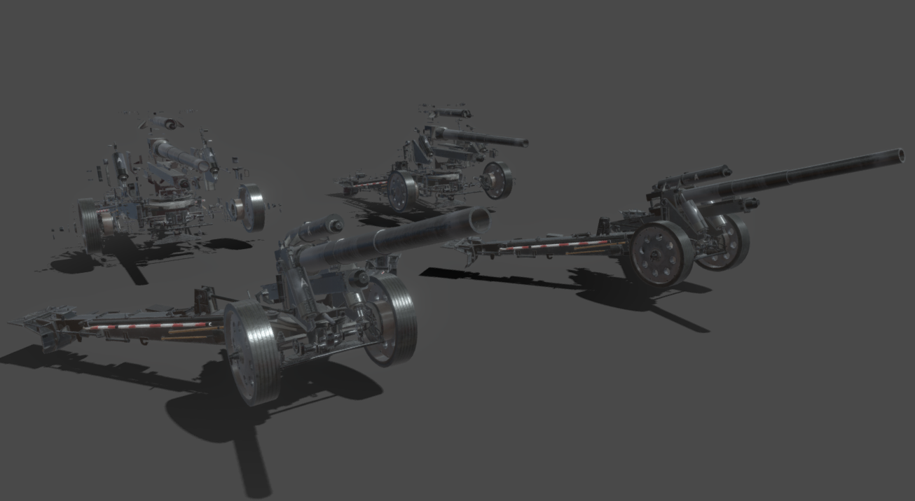 15cm SFH18 Howitzer 3d model