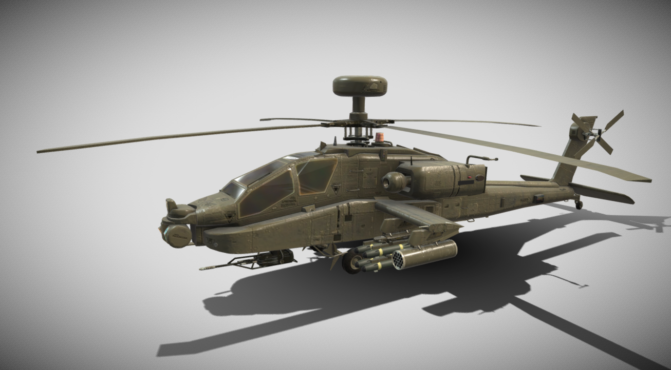 AH-64D Apache Combat Helicopter 3d model