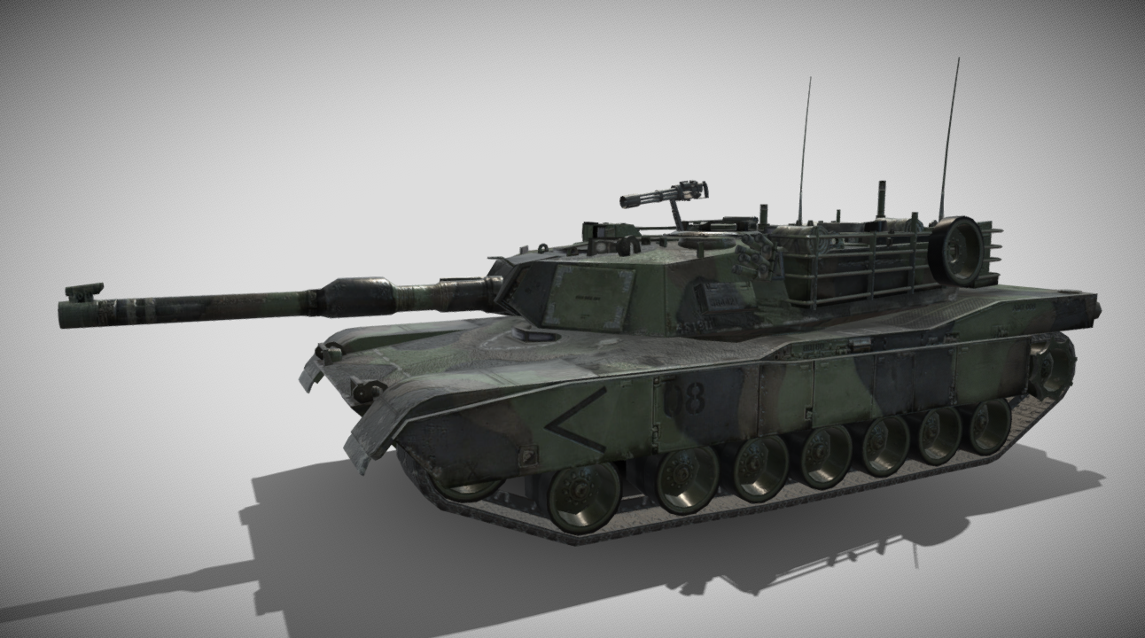 M1A2 Abrams Main Battle Tank Woodland Camouflage 3d model