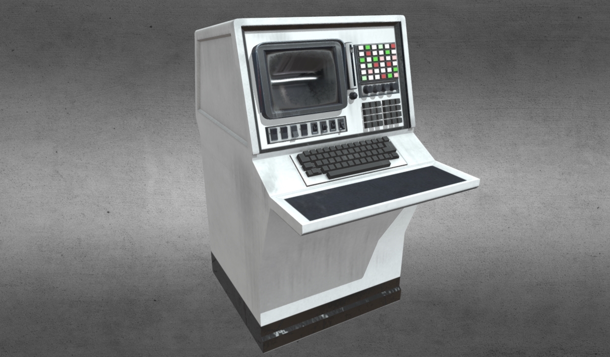 Old Nasa Style Computer Console 3d model
