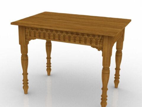 Wood Dinner Table 3d model