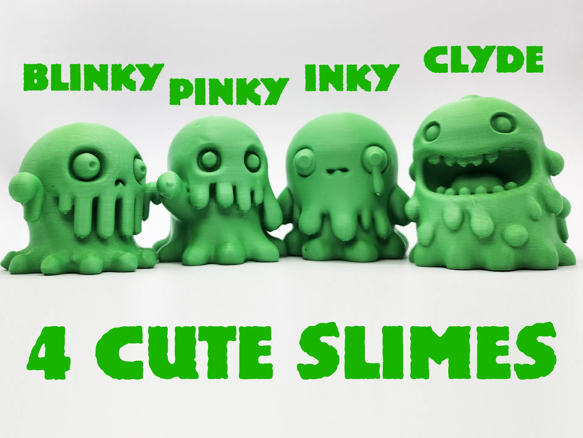 4 Cute Slimes 3d model