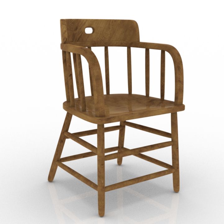 Bar Chair Wood 3d model