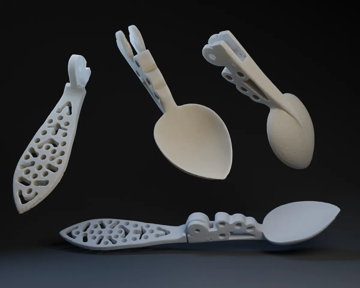 Carved Foldable Shepards Spoon 3d model