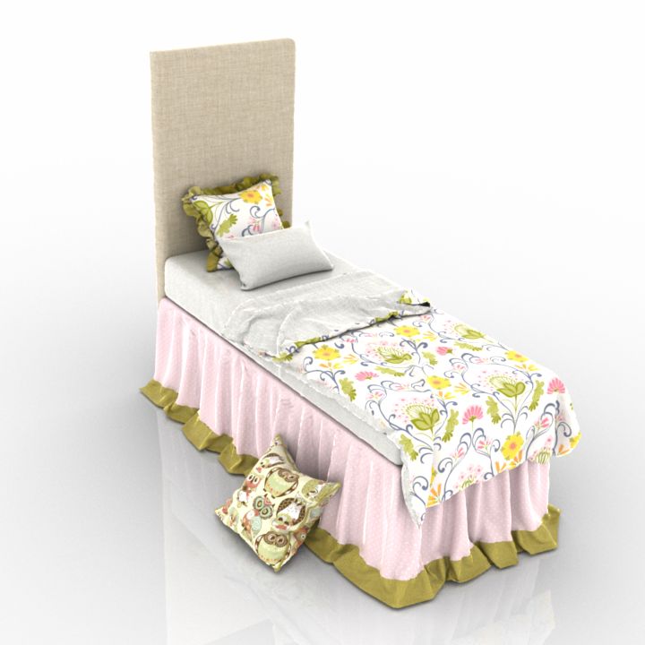 Childrens Room Bed 3d model