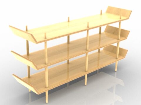 Cosmorelax Bentwood Double Rack Shelves 3d model
