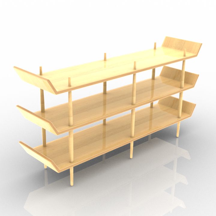 Cosmorelax Bentwood Double Rack Shelves 3d model