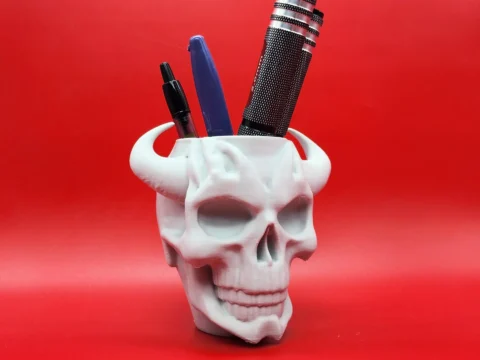 Demon Skull Pen Cup 3d model