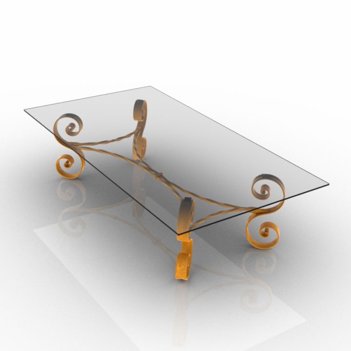 Glass Foged Coffee Table 3d model