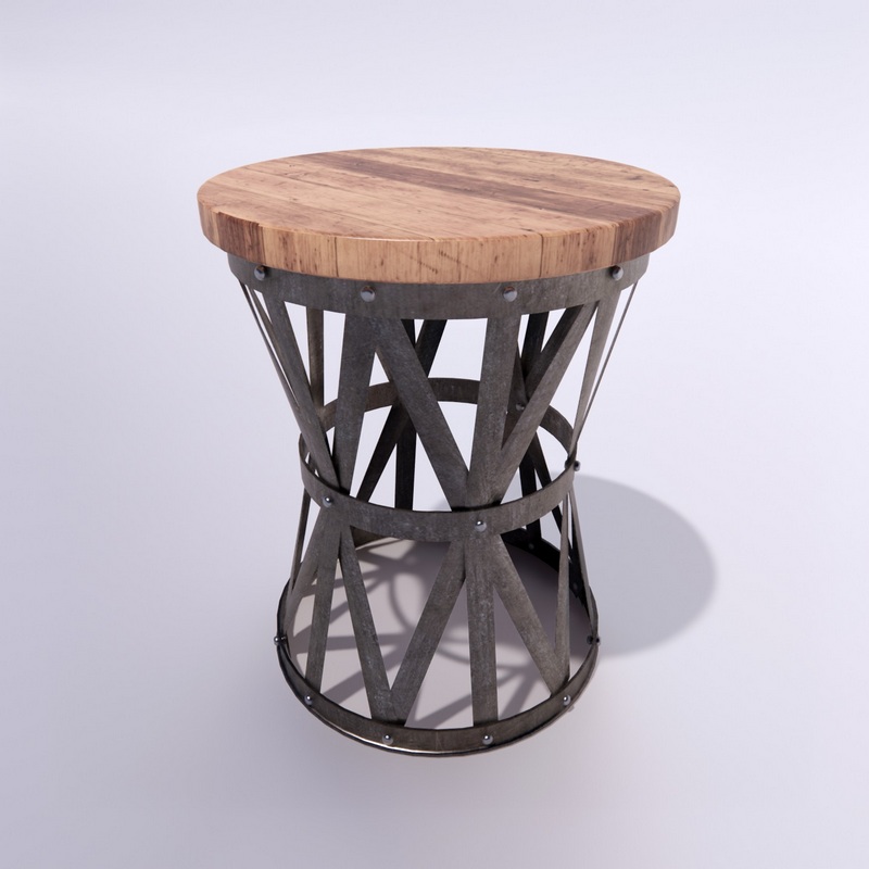 Industrial Rust Barrel 40 Table 3d model
