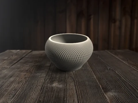 Serenity Wave Flower Vase 3d model