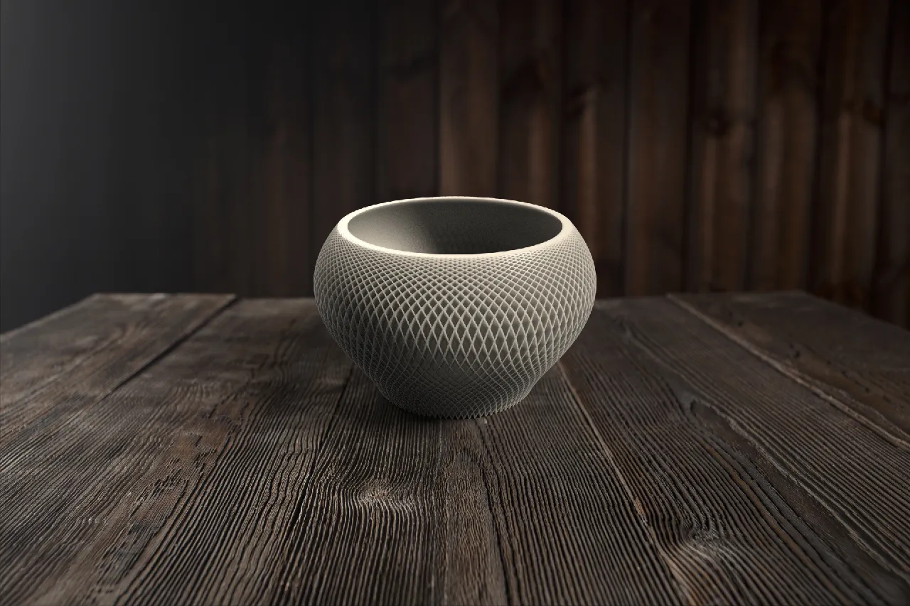 Serenity Wave Flower Vase 3d model