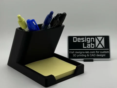 Slanted Pen and Sticky Note Holder 3d model