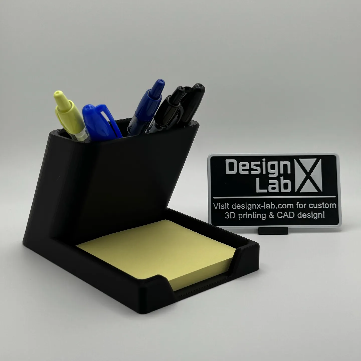 Slanted Pen and Sticky Note Holder 3d model