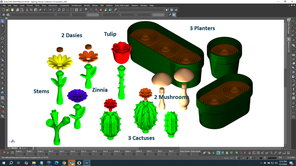 Springy Flower Collection Update2 3d model