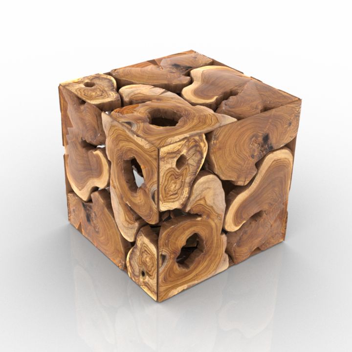 TEAK CUBE COFFEE TABLE 3d model
