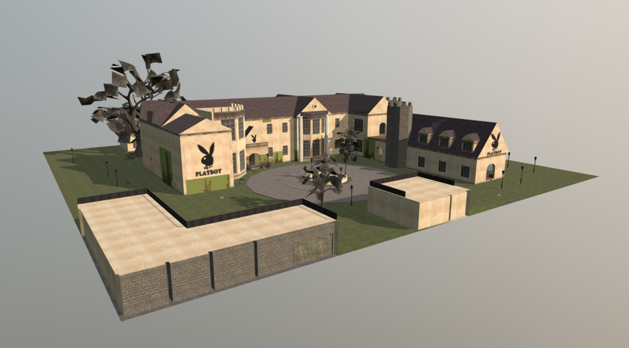 playboy mansion 3d model