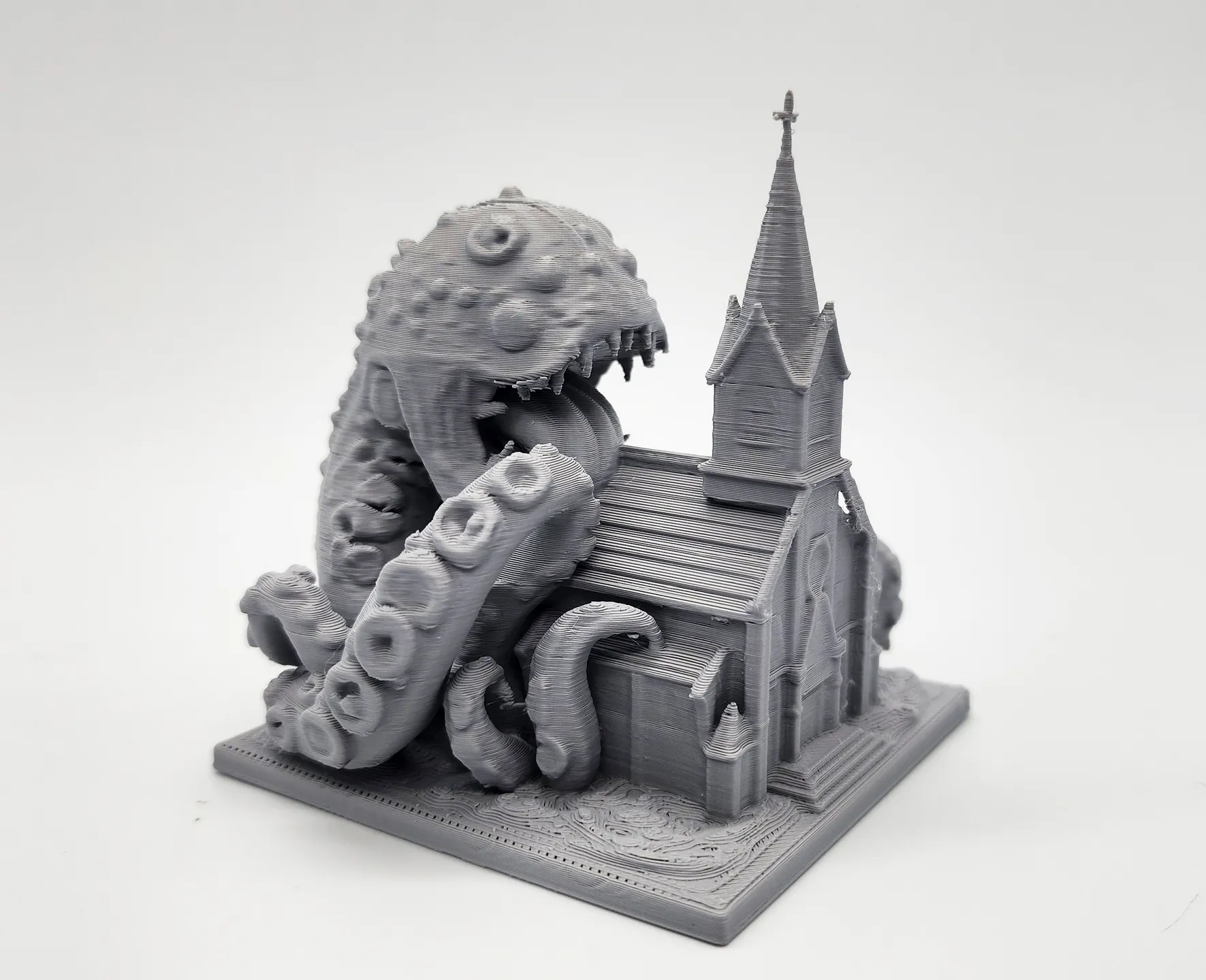 Cosmic Horror eating a Church Miniature 3d model