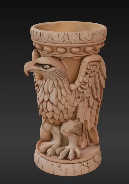 Cup with Eagle 3d model