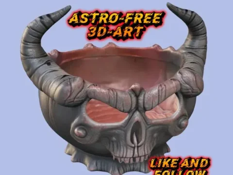 Demon Skull Bowl 3d model