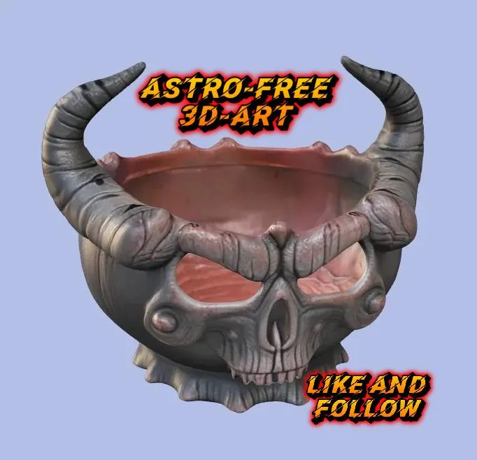Demon Skull Bowl 3d model