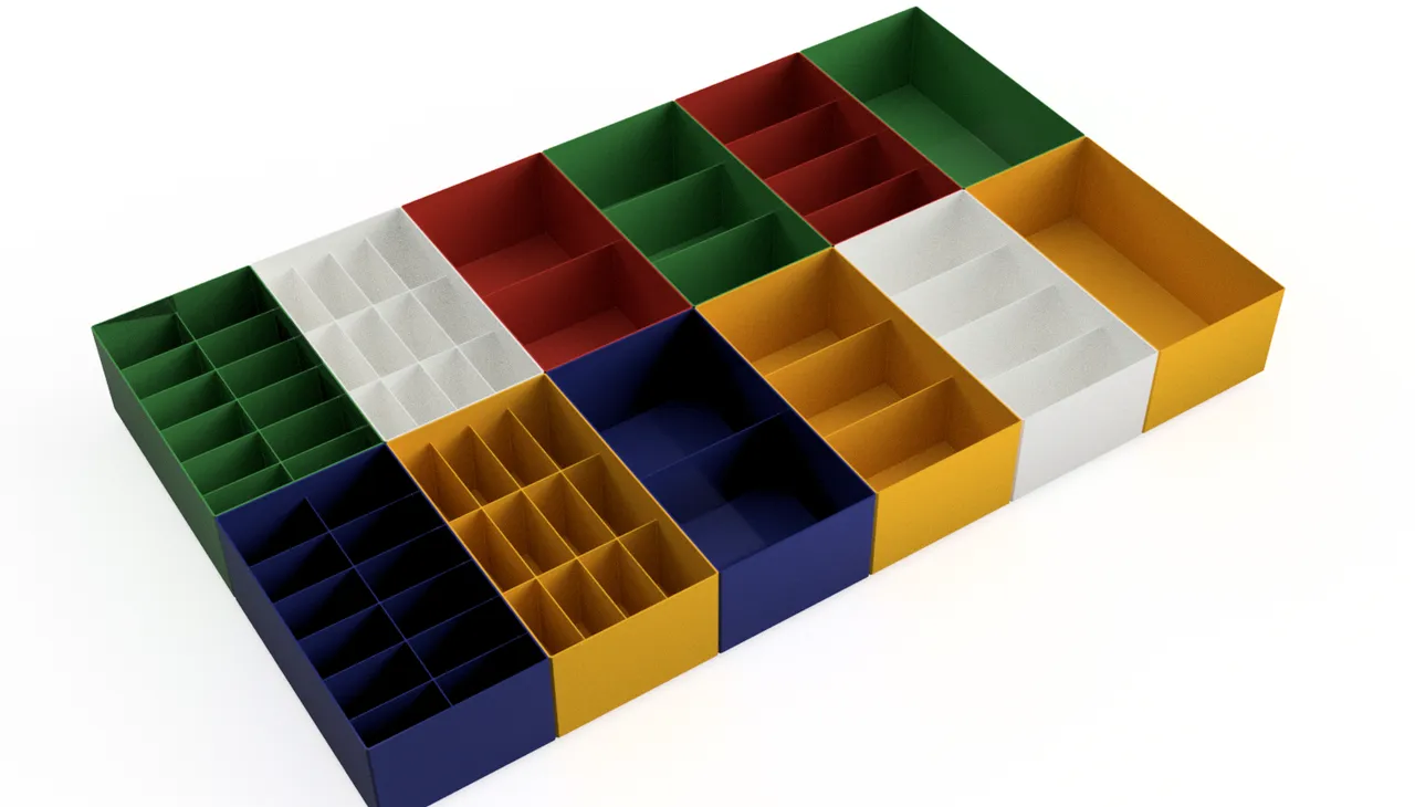 Drawer organizer assorted boxes2 3d model