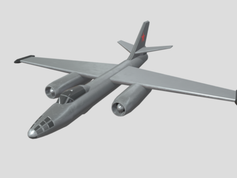 IL-28 soviet reconnaissance aircraft 3d model