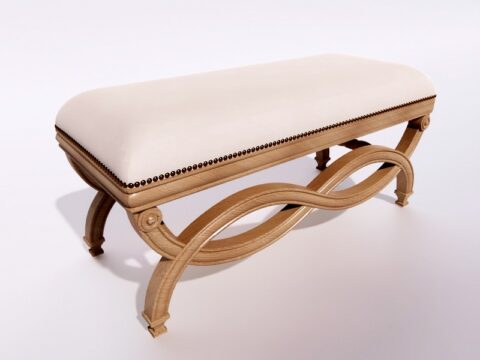 Karline Uttermost Sofa Bench Ottoman 3d model