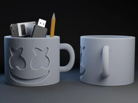 Marshmallow DJ Junk Mug 3d model