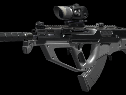 Sci-fi Bullpup Rifle 3d model