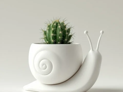 Snail Flower Pot – Stylish Vase for Plants 3d model