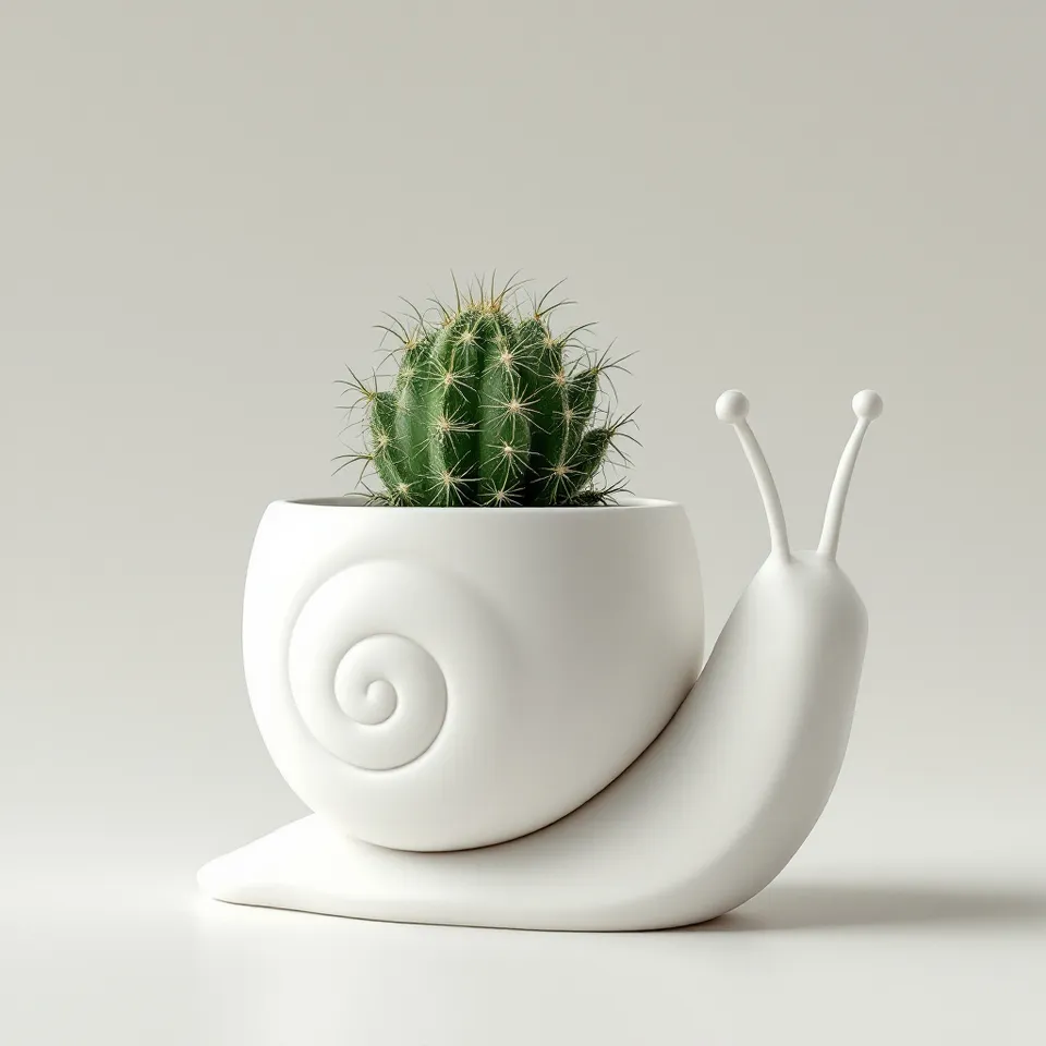 Snail Flower Pot – Stylish Vase for Plants 3d model