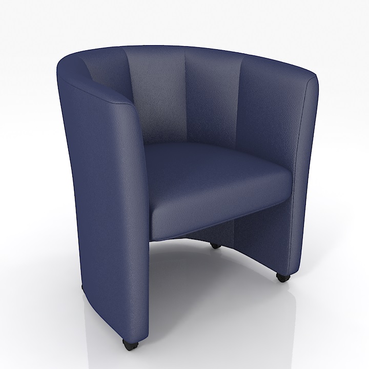 Soft Castors Armchair 3d model