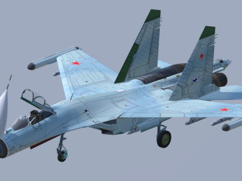 Sukhoi Su-27P Flanker-B 3d model