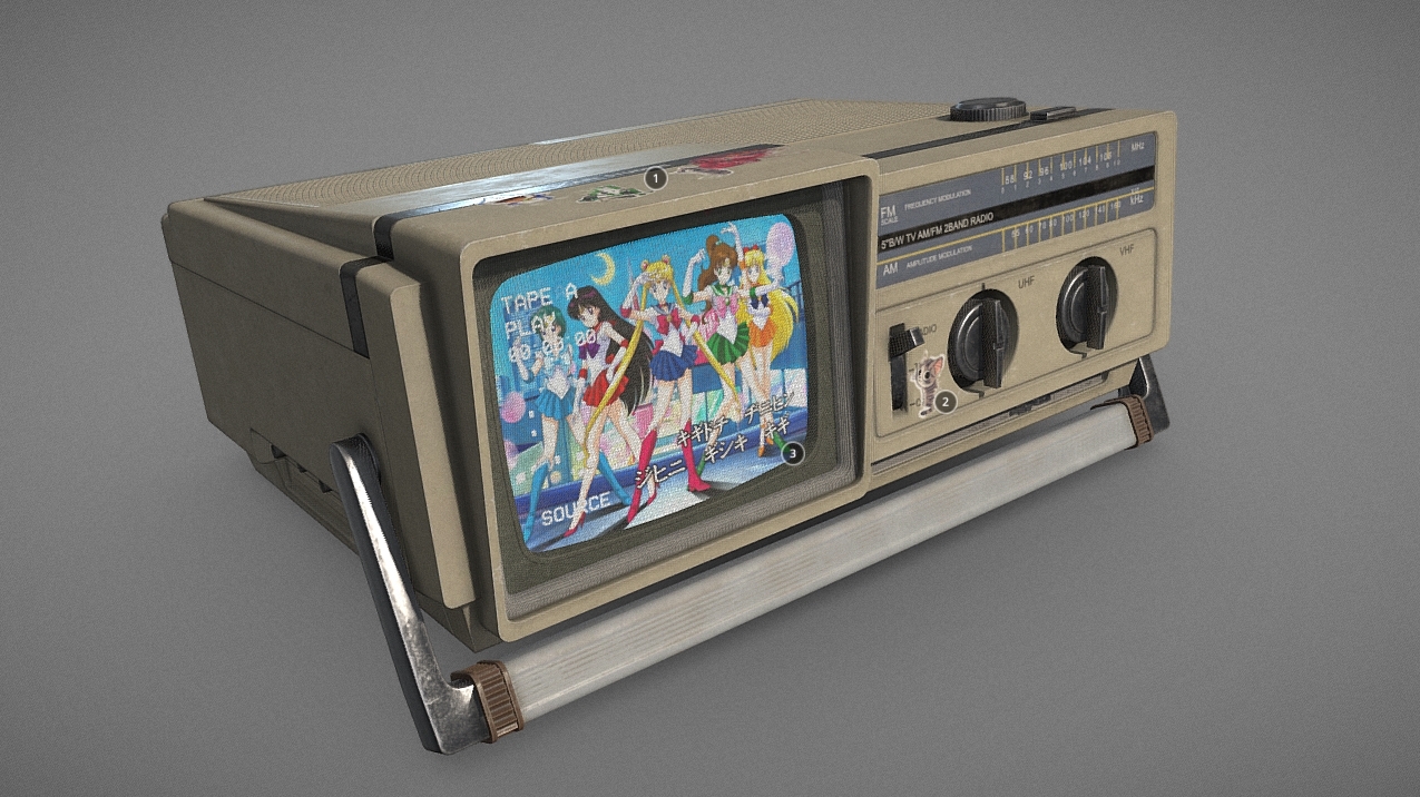 Vintage 1984 Samsung BT-123AJ Portable 5 3d model