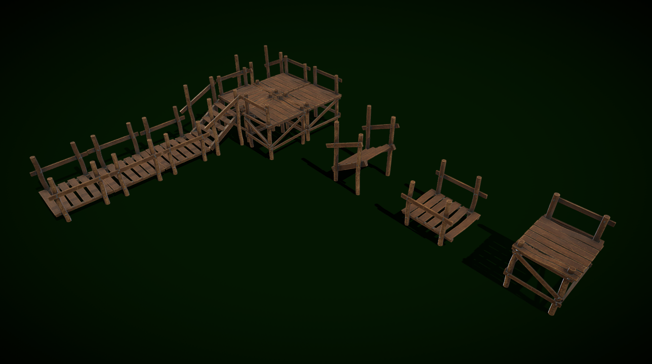 Wooden Pier 3d model