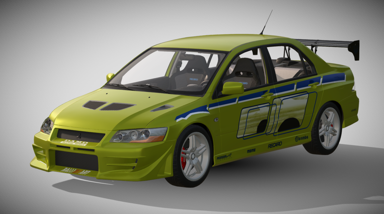 2002 Mitsubishi Lancer Evolution VII DAMD - 2F2F 3d model