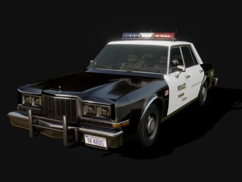 80 American Police Sedan 3d model