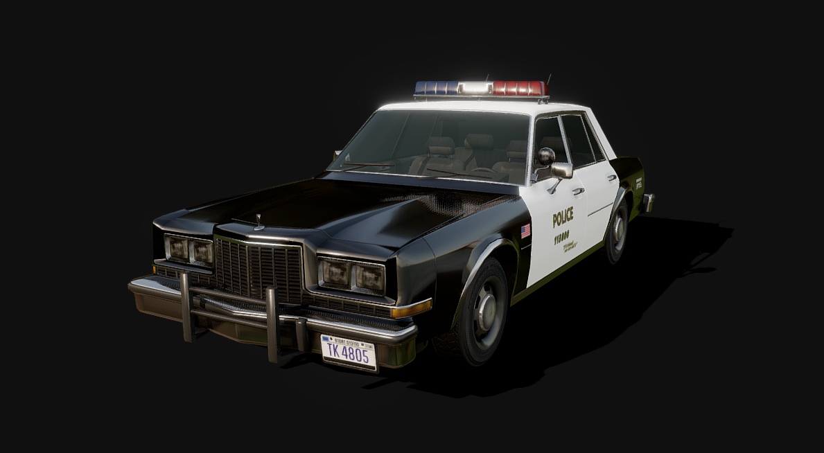 80 American Police Sedan 3d model