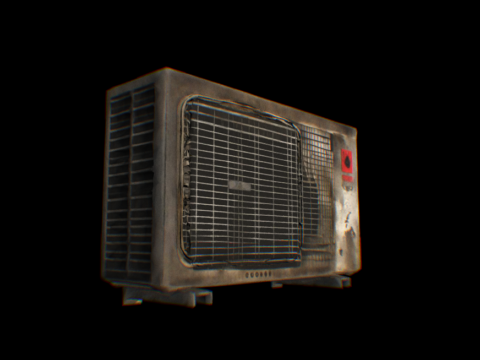 Air Conditioning 03 - rusty 3d model