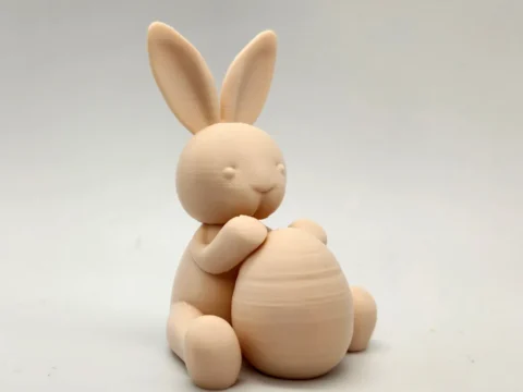 Bunny with Big Easter Egg 3d model