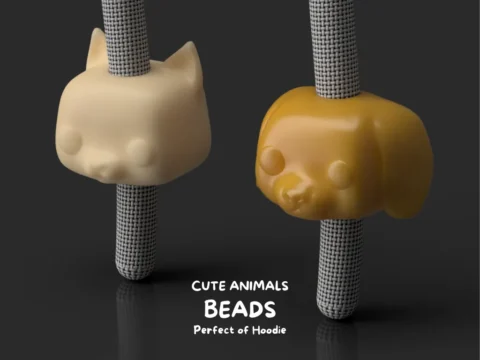 Cute Animal-Themed Beads 3d model