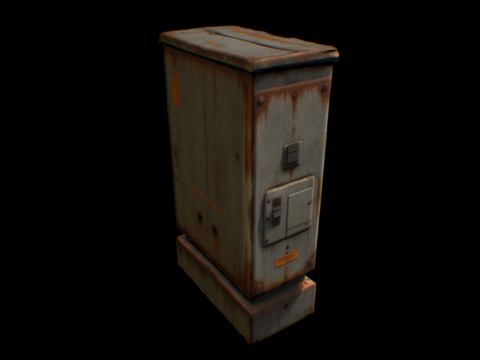 Electrical Box 01 - gray and rusty 3d model