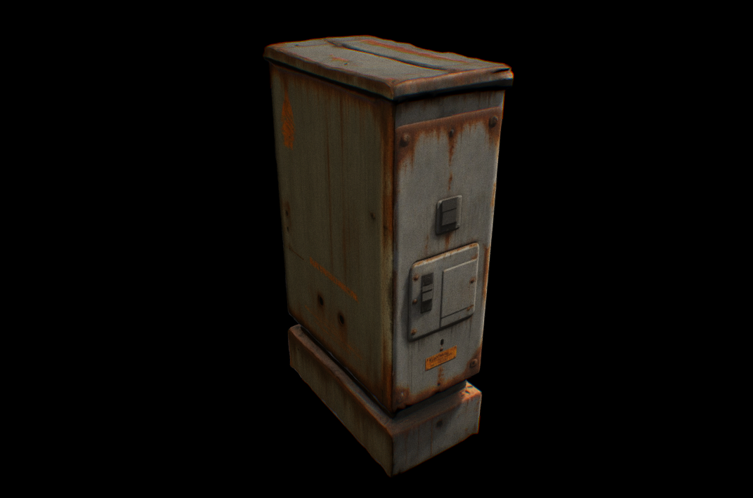 Electrical Box 01 - gray and rusty 3d model