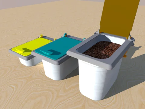Foldable lid for GN 1/4 containers - coffee / food storage 3d model