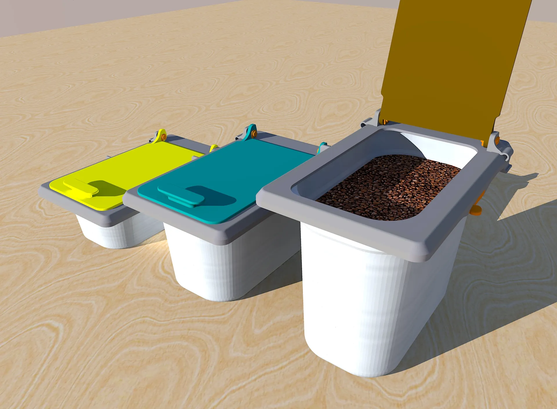 Foldable lid for GN 1/4 containers - coffee / food storage 3d model