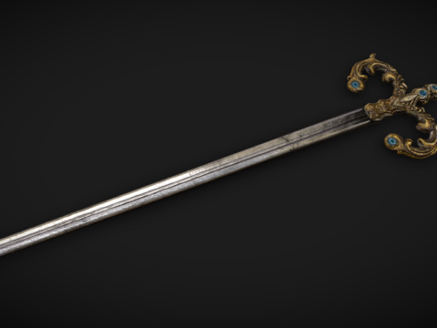 Gilded Shortsword 3d model